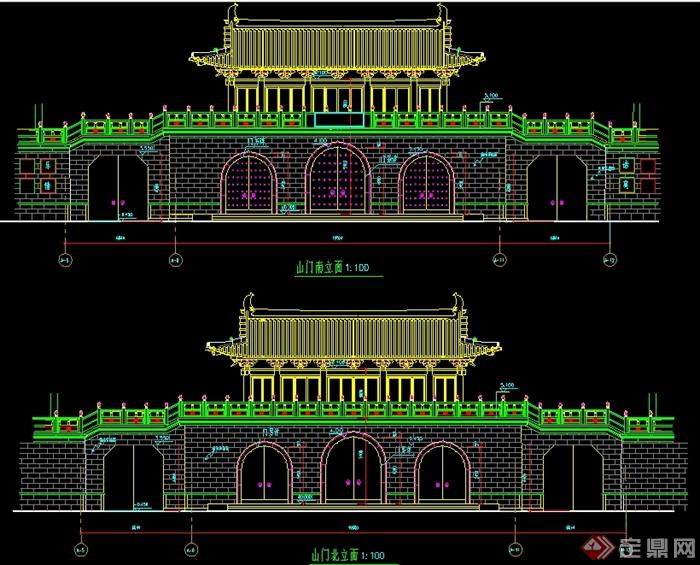 某寺廟古建山門設計施工詳圖(1)